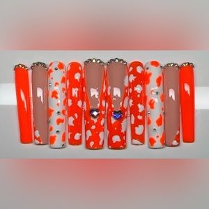 Cow print press on nails